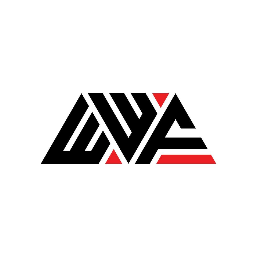 wwf-triangelbokstavsdesign med triangelform. wwf triangel logotyp design monogram. WWf triangel vektor logotyp mall med röd färg. wwf triangulär logotyp enkel, elegant och lyxig logotyp. wwf