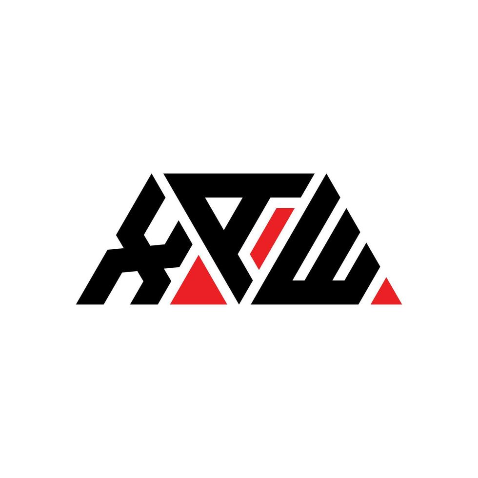 Xaw-Dreieck-Buchstaben-Logo-Design mit Dreiecksform. Xaw-Dreieck-Logo-Design-Monogramm. Xaw-Dreieck-Vektor-Logo-Vorlage mit roter Farbe. xaw dreieckiges Logo einfaches, elegantes und luxuriöses Logo. xw vektor