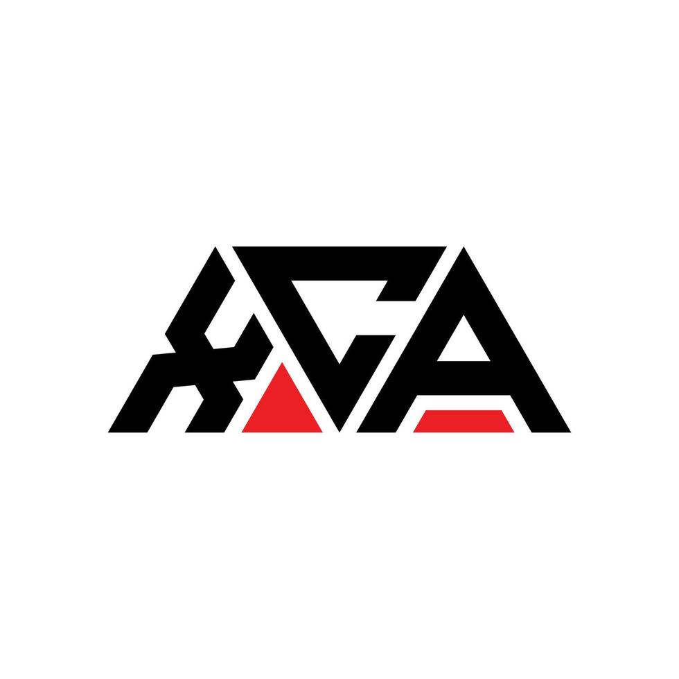 XCA-Dreieck-Buchstaben-Logo-Design mit Dreiecksform. XCA-Dreieck-Logo-Design-Monogramm. XCA-Dreieck-Vektor-Logo-Vorlage mit roter Farbe. xca dreieckiges Logo einfaches, elegantes und luxuriöses Logo. xca vektor