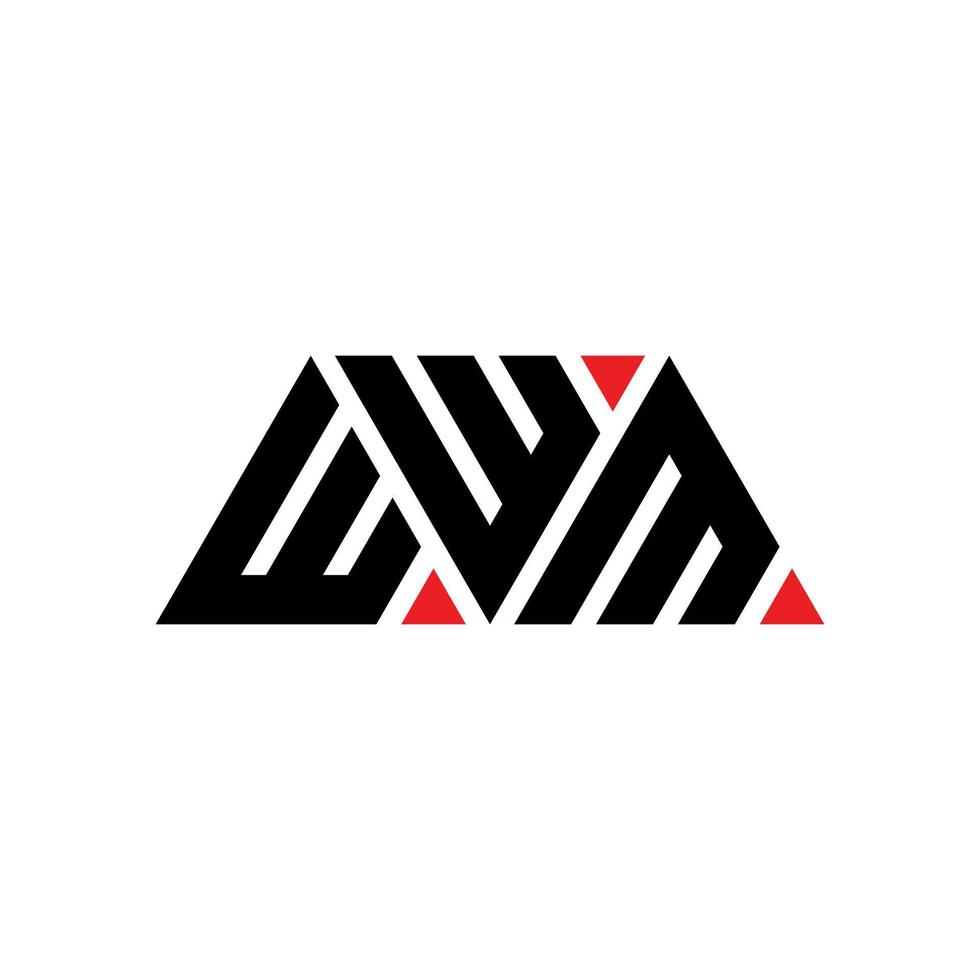 WWM-Dreieck-Buchstaben-Logo-Design mit Dreiecksform. WWM-Dreieck-Logo-Design-Monogramm. WWM-Dreieck-Vektor-Logo-Vorlage mit roter Farbe. wwm dreieckiges Logo einfaches, elegantes und luxuriöses Logo. wm vektor