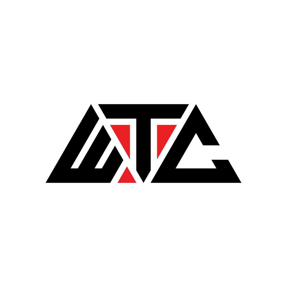 wtc-Dreieck-Buchstaben-Logo-Design mit Dreiecksform. Wtc-Dreieck-Logo-Design-Monogramm. Wtc-Dreieck-Vektor-Logo-Vorlage mit roter Farbe. wtc dreieckiges Logo einfaches, elegantes und luxuriöses Logo. wtc vektor