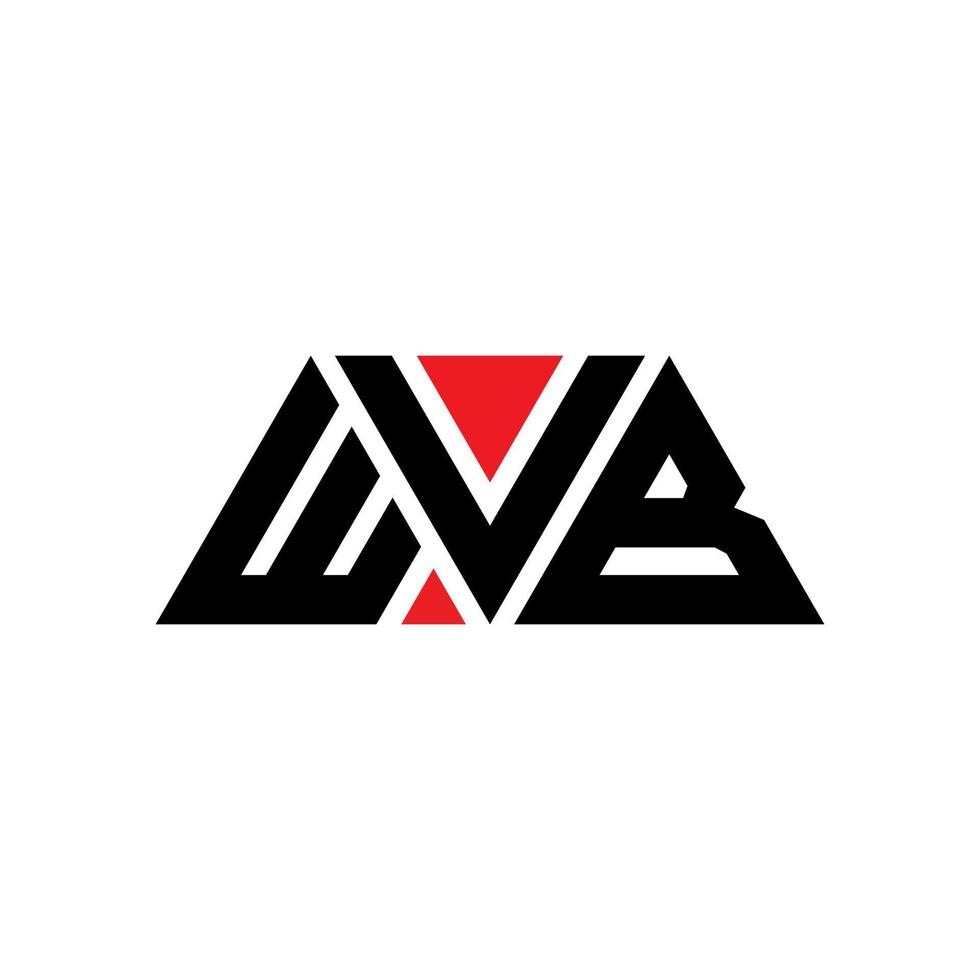 wvb Dreiecksbuchstaben-Logo-Design mit Dreiecksform. wvb-Dreieck-Logo-Design-Monogramm. wvb-Dreieck-Vektor-Logo-Vorlage mit roter Farbe. wvb dreieckiges Logo einfaches, elegantes und luxuriöses Logo. wb vektor