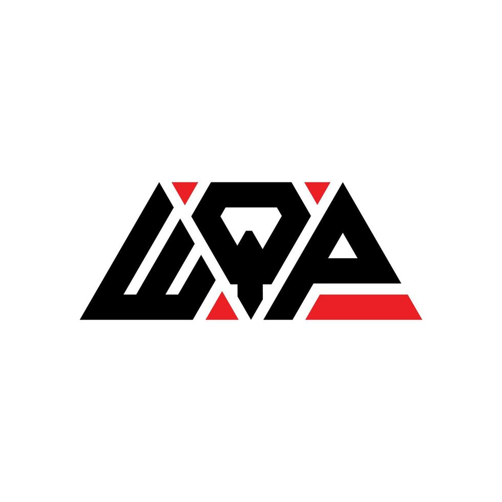 wqp triangel bokstavslogotypdesign med triangelform. wqp triangel logotyp design monogram. wqp triangel vektor logotyp mall med röd färg. wqp triangulär logotyp enkel, elegant och lyxig logotyp. wqp