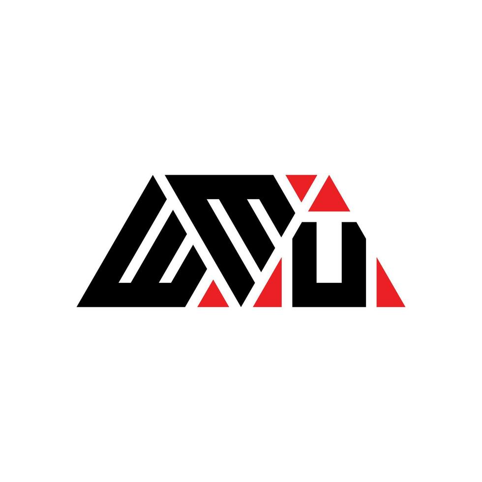 wmu-Dreieck-Buchstaben-Logo-Design mit Dreiecksform. WMU-Dreieck-Logo-Design-Monogramm. WMU-Dreieck-Vektor-Logo-Vorlage mit roter Farbe. wmu dreieckiges Logo einfaches, elegantes und luxuriöses Logo. wmu vektor