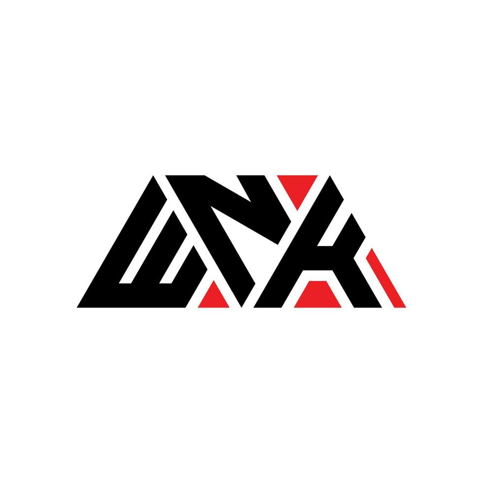 wnk-Dreieck-Buchstaben-Logo-Design mit Dreiecksform. wnk-Dreieck-Logo-Design-Monogramm. wnk-Dreieck-Vektor-Logo-Vorlage mit roter Farbe. wnk dreieckiges Logo einfaches, elegantes und luxuriöses Logo. wnk vektor