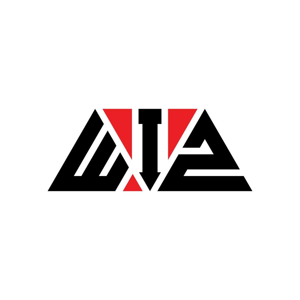 Wiz-Dreieck-Buchstaben-Logo-Design mit Dreiecksform. Wiz-Dreieck-Logo-Design-Monogramm. Wiz-Dreieck-Vektor-Logo-Vorlage mit roter Farbe. Wiz dreieckiges Logo einfaches, elegantes und luxuriöses Logo. Zauberer vektor