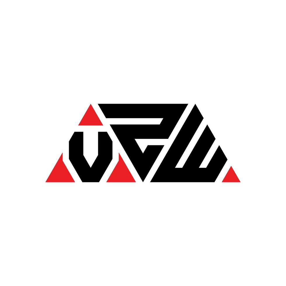 vzw Dreiecksbuchstaben-Logo-Design mit Dreiecksform. vzw-Dreieck-Logo-Design-Monogramm. vzw-Dreieck-Vektor-Logo-Vorlage mit roter Farbe. vzw dreieckiges Logo einfaches, elegantes und luxuriöses Logo. vzw vektor