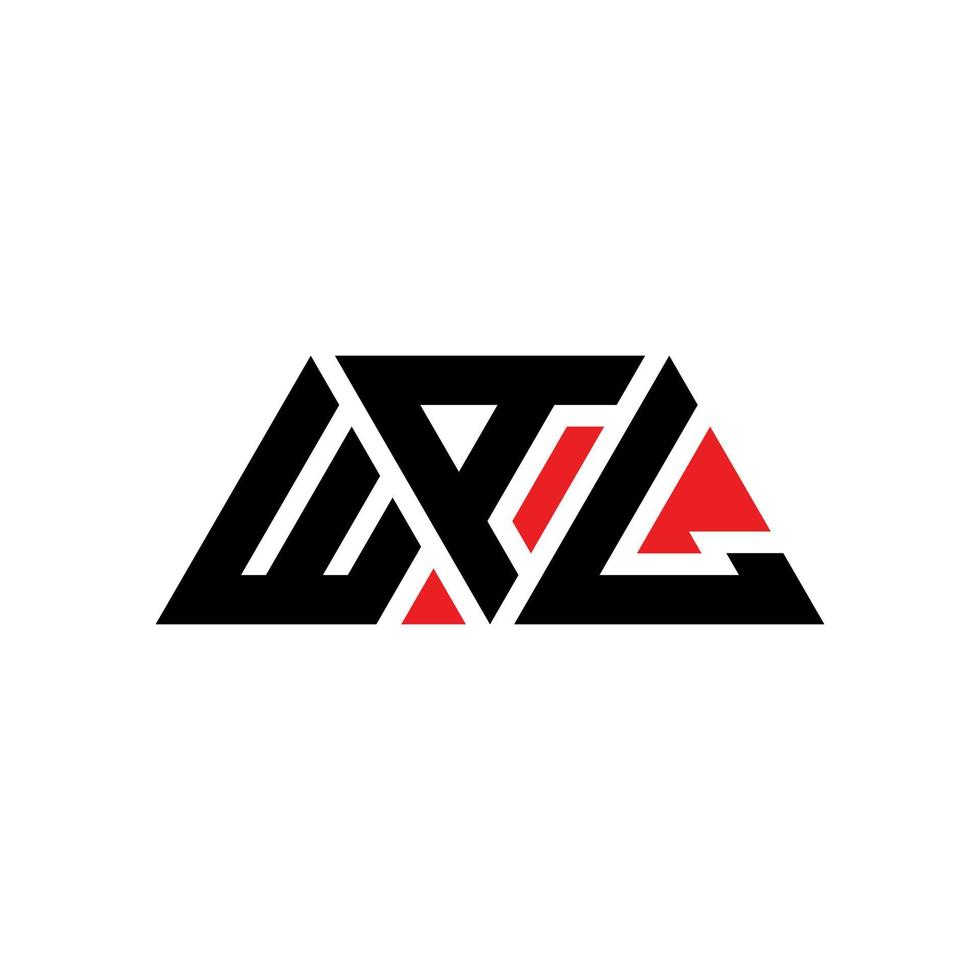 Wal-Dreieck-Buchstaben-Logo-Design mit Dreiecksform. Wal-Dreieck-Logo-Design-Monogramm. Wal-Dreieck-Vektor-Logo-Vorlage mit roter Farbe. Wal dreieckiges Logo einfaches, elegantes und luxuriöses Logo. Wand vektor