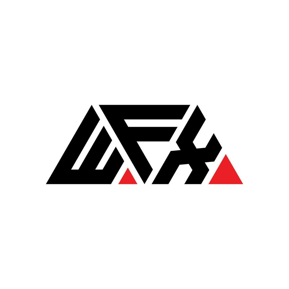 wfx Dreiecksbuchstaben-Logo-Design mit Dreiecksform. wfx-Dreieck-Logo-Design-Monogramm. wfx-Dreieck-Vektor-Logo-Vorlage mit roter Farbe. wfx dreieckiges Logo einfaches, elegantes und luxuriöses Logo. wfx vektor
