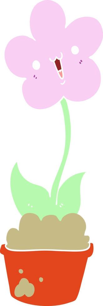 niedliche Cartoon-Blume im flachen Farbstil vektor