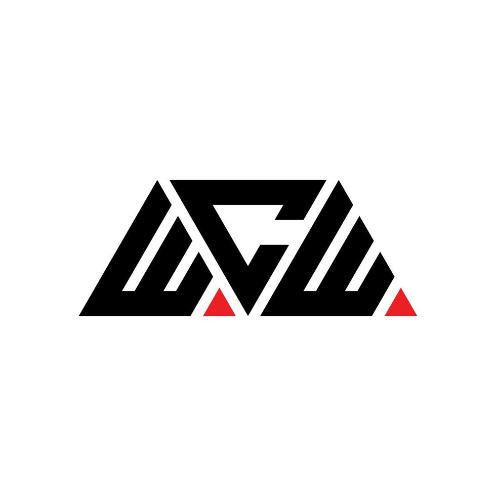 wcw triangel bokstavslogotypdesign med triangelform. wcw triangel logotyp design monogram. wcw triangel vektor logotyp mall med röd färg. wcw triangulär logotyp enkel, elegant och lyxig logotyp. wcw
