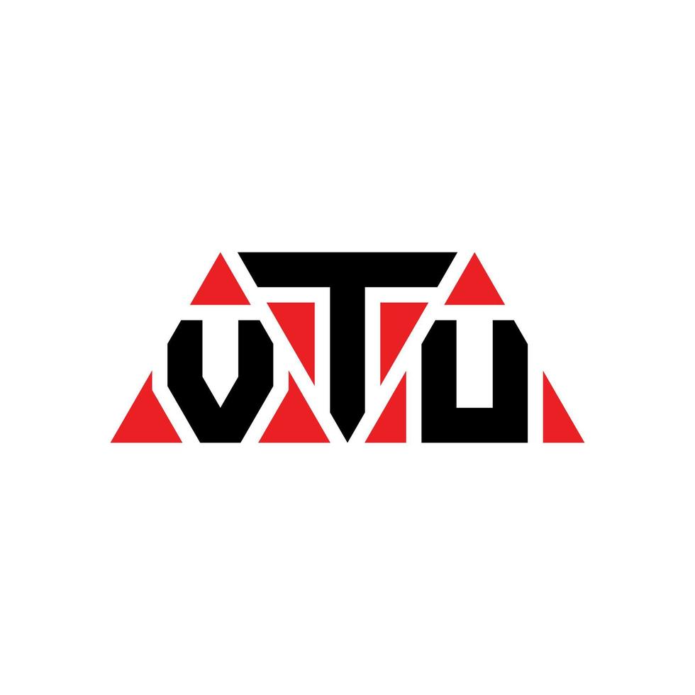VTU-Dreieck-Buchstaben-Logo-Design mit Dreiecksform. VTU-Dreieck-Logo-Design-Monogramm. VTU-Dreieck-Vektor-Logo-Vorlage mit roter Farbe. vtu dreieckiges Logo einfaches, elegantes und luxuriöses Logo. vtu vektor