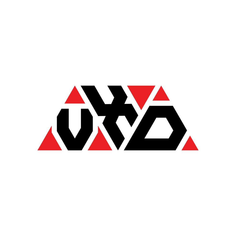 vxd-Dreieck-Buchstaben-Logo-Design mit Dreiecksform. vxd-Dreieck-Logo-Design-Monogramm. vxd-Dreieck-Vektor-Logo-Vorlage mit roter Farbe. vxd dreieckiges Logo einfaches, elegantes und luxuriöses Logo. vxd vektor