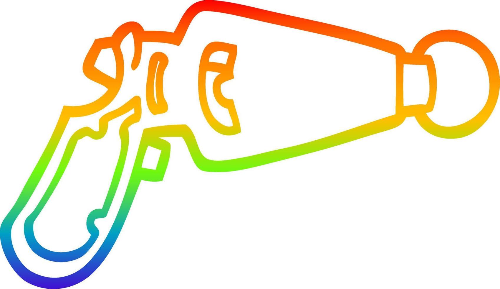 Regenbogen-Gradientenlinie Zeichnung Cartoon Strahlenkanone vektor