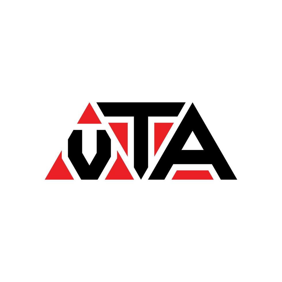Vta-Dreieck-Buchstaben-Logo-Design mit Dreiecksform. VTA-Dreieck-Logo-Design-Monogramm. VTA-Dreieck-Vektor-Logo-Vorlage mit roter Farbe. vta dreieckiges Logo einfaches, elegantes und luxuriöses Logo. vta vektor