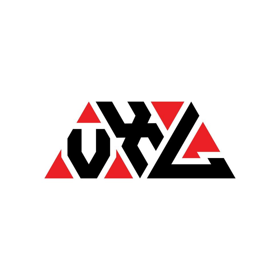 vxl triangel bokstavslogotypdesign med triangelform. vxl triangel logotyp design monogram. vxl triangel vektor logotyp mall med röd färg. vxl triangulär logotyp enkel, elegant och lyxig logotyp. vxl