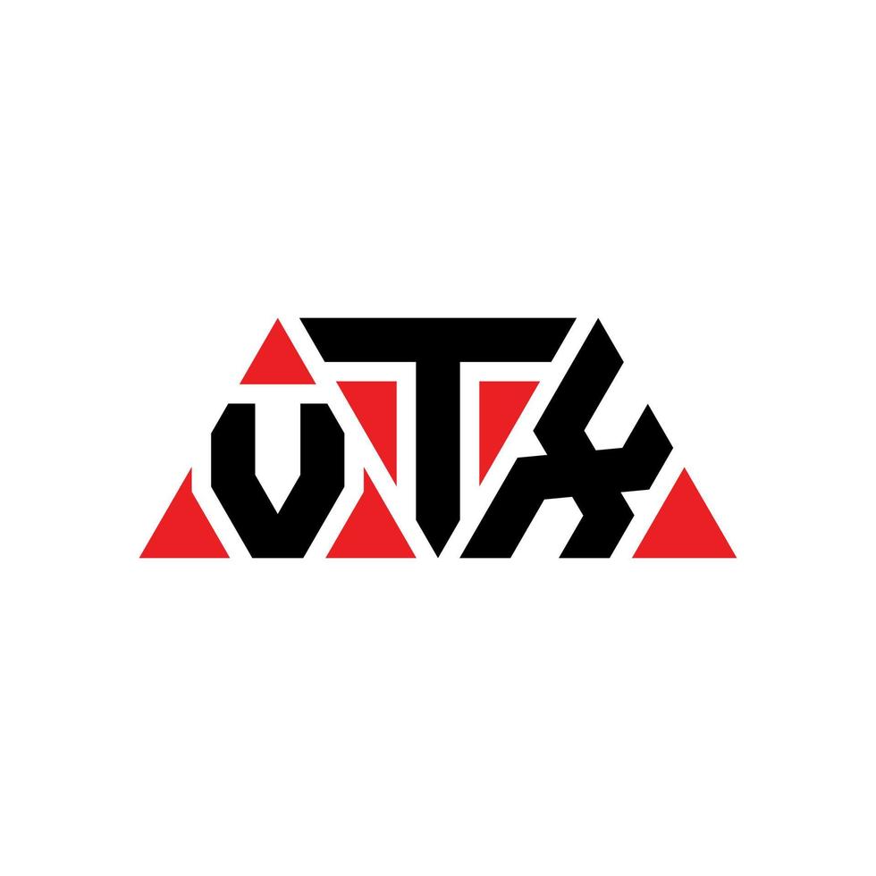 vtx-Dreieck-Buchstaben-Logo-Design mit Dreiecksform. VTX-Dreieck-Logo-Design-Monogramm. vtx-Dreieck-Vektor-Logo-Vorlage mit roter Farbe. vtx dreieckiges Logo einfaches, elegantes und luxuriöses Logo. vtx vektor
