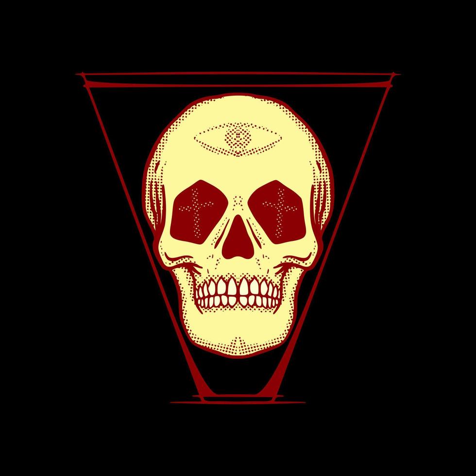 Totenkopf-Illustrationsvektor zum Drucken auf T-Shirts, Postern, Logos, Aufklebern usw vektor