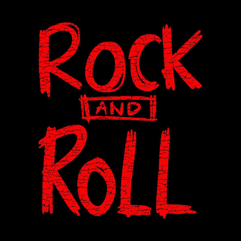 Rock and Roll roter Illustrationsvektor bunt für Druck auf T-Shirt, Poster, Logo, Aufkleber etc vektor