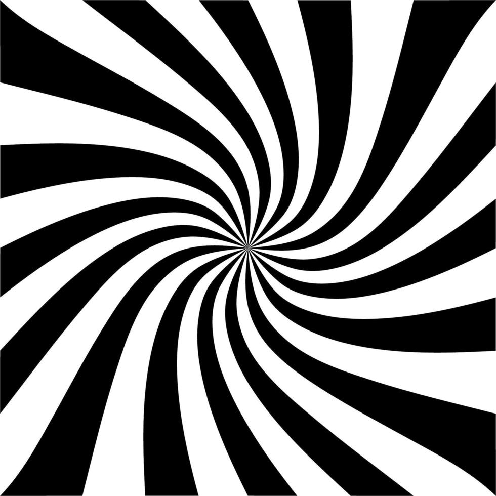 vridet abstrakt spiralmönster svart och vitt vektor