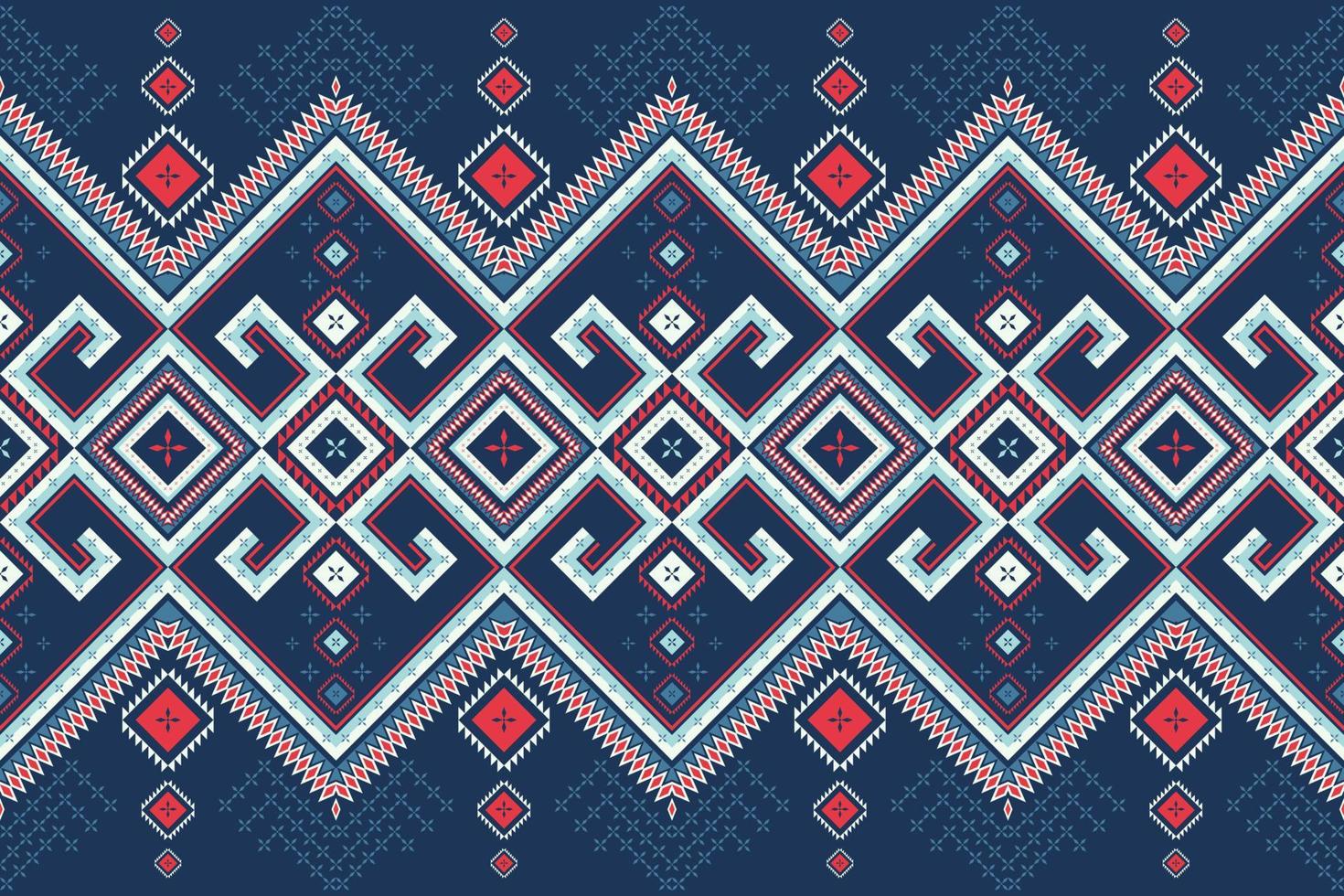 geometrisk etnisk stil seamless mönster. design för tyg, tapeter, bakgrund, matta, kläder. tribal etnisk vektor textur. vektor illustration. röd, grön, blå färg.