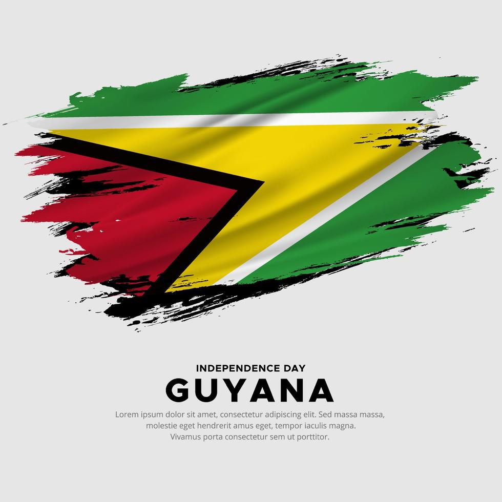 ny design av Guyana självständighetsdagen vektor. guyana flagga med abstrakt borste vektor