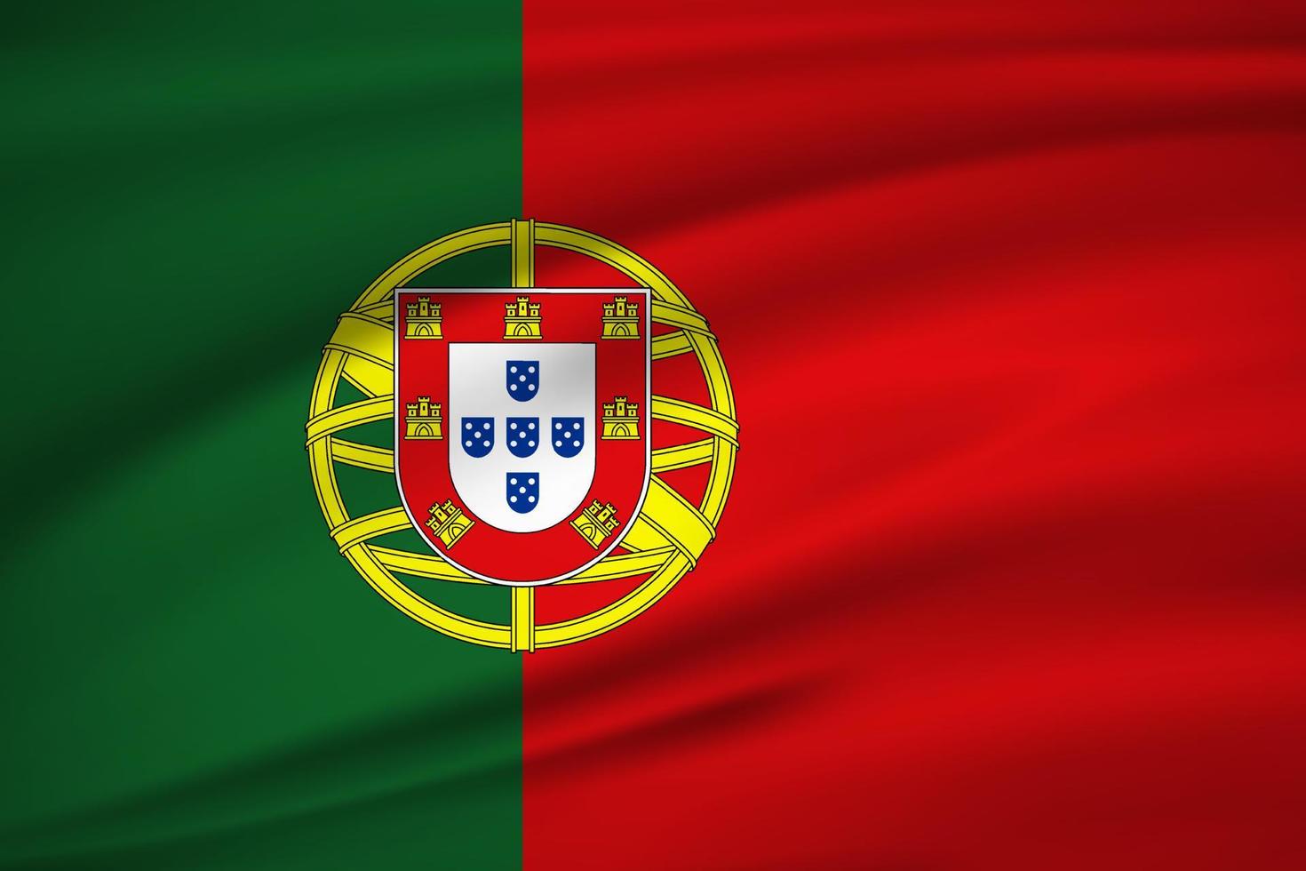 eleganter realistischer portugal-flaggenhintergrund. Portugal-Unabhängigkeitstag-Design vektor