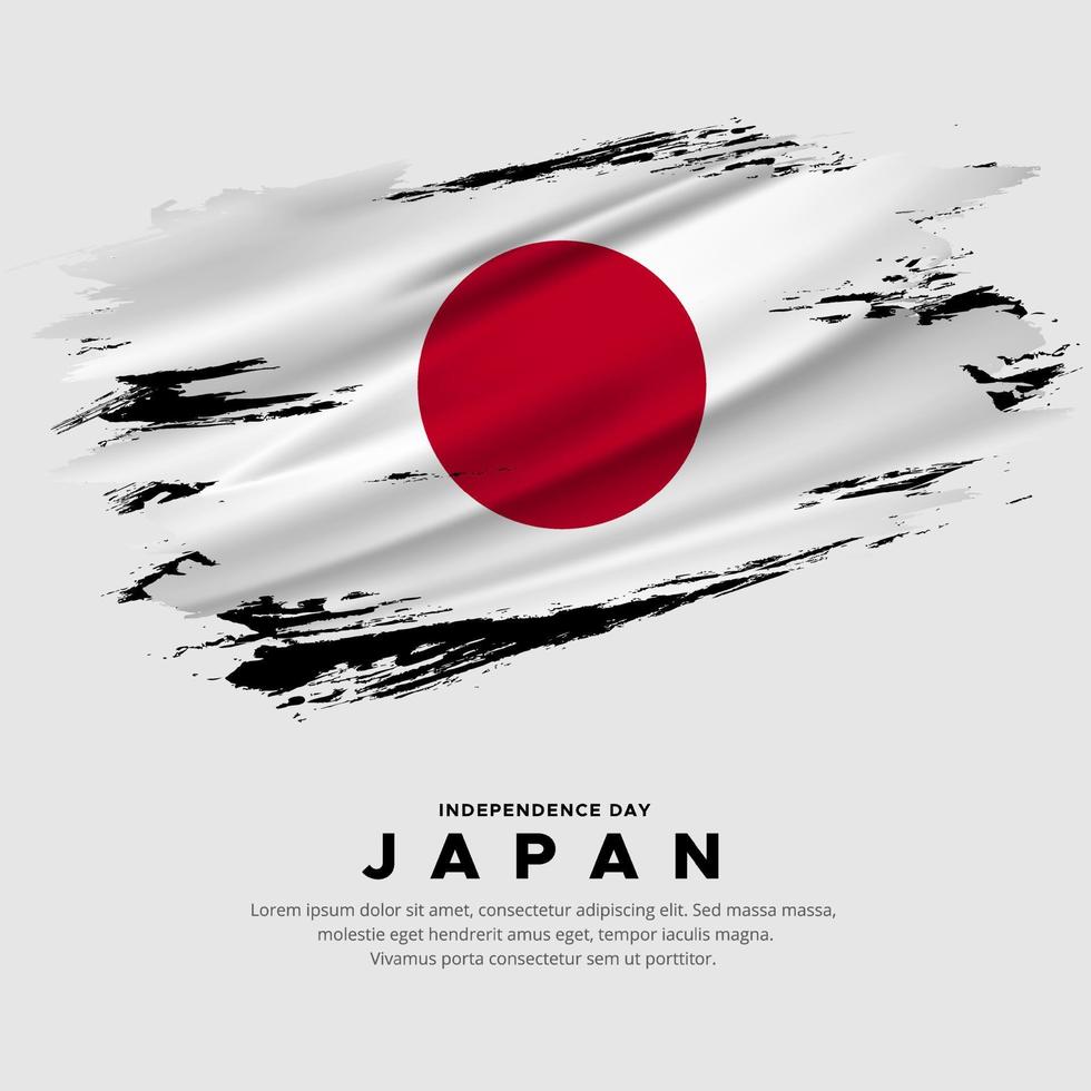 ny design av japan självständighetsdagen vektor. Japan flagga med abstrakt borste vektor