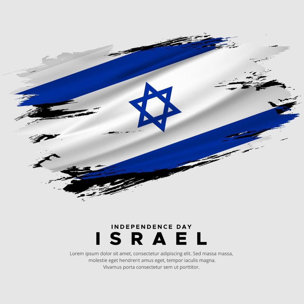 neues design des israel-unabhängigkeitstagvektors. Israel-Flagge mit abstraktem Pinselvektor vektor