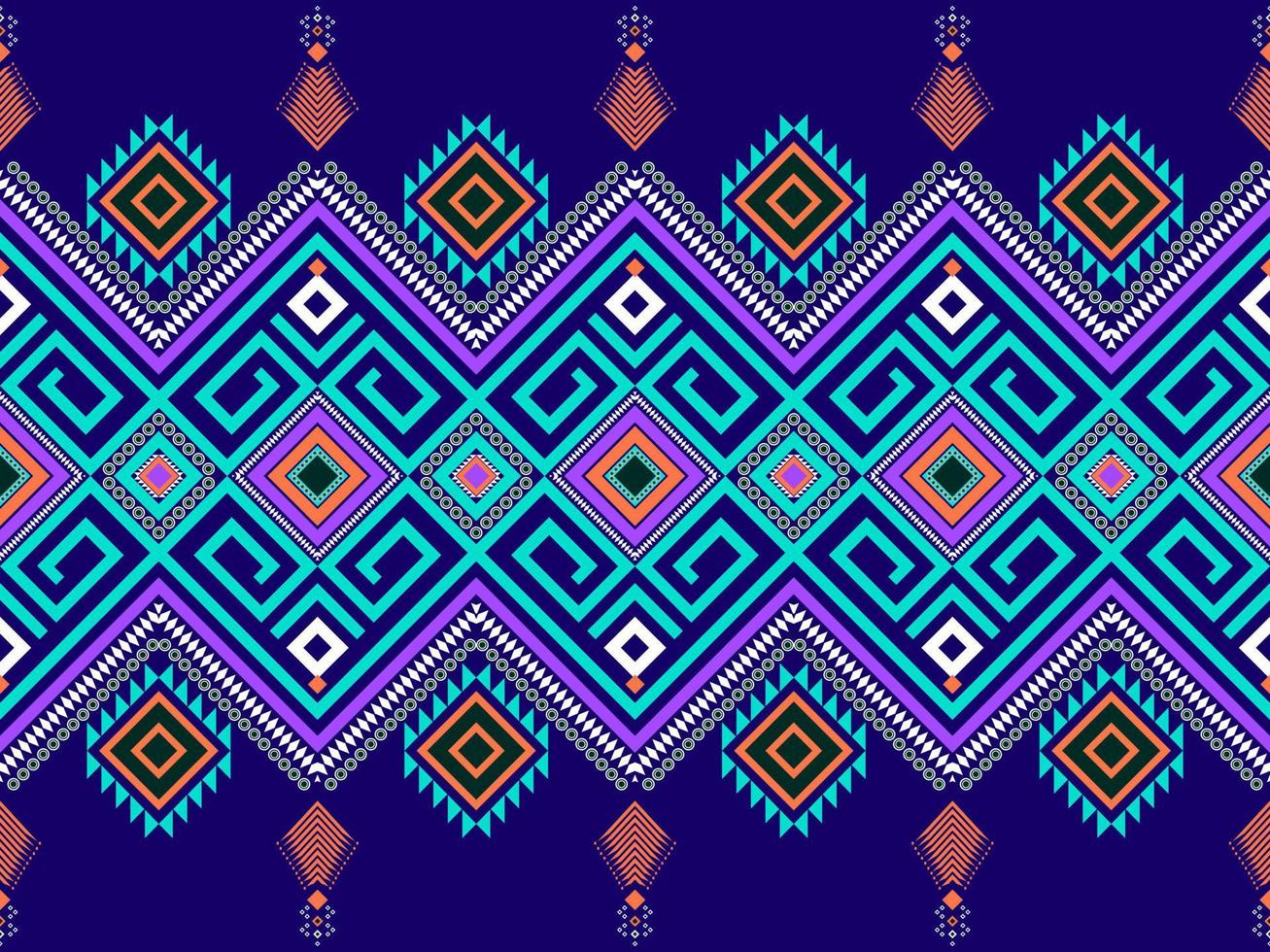 geometrisches ethnisches orientalisches Ikat-Muster traditionelles Design für Hintergrund, Teppich, Tapete, Kleidung, Verpackung, Batik, Stoff, Vektorillustration. Stickereiart. vektor