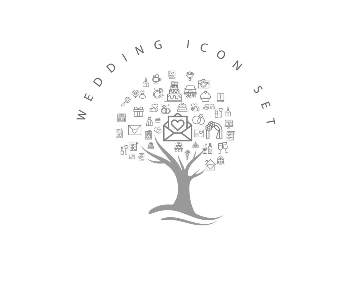 Hochzeit Icon Set vektor