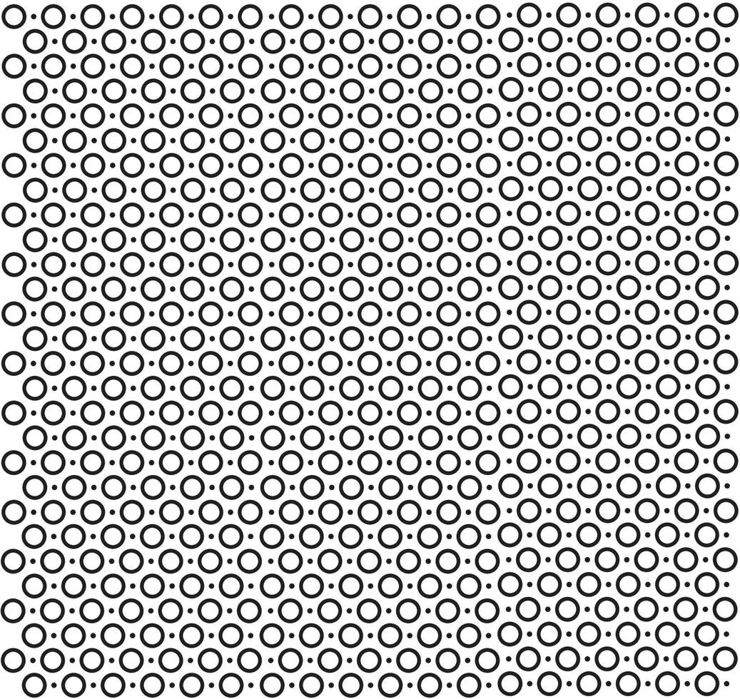 feste Punkte und rautenförmige lineare Kreise. gefleckter schwarz-weißer Hintergrund. Punktmuster Hintergrund Illustration Design. vektor