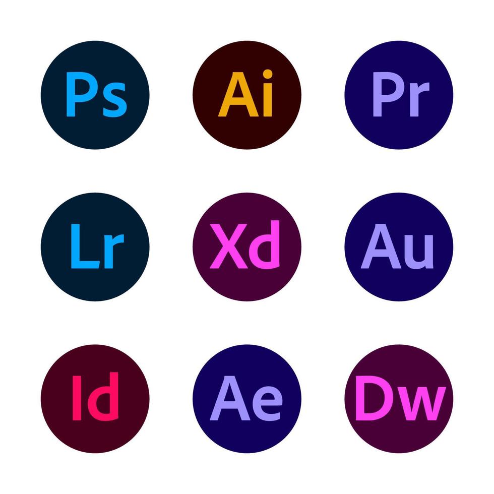 neue runde Adobe-Logos vektor