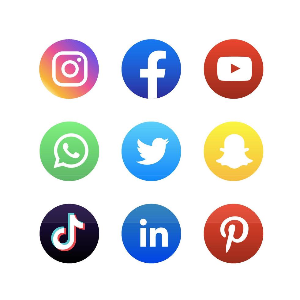 sociala medier ikoner cirkel vektor