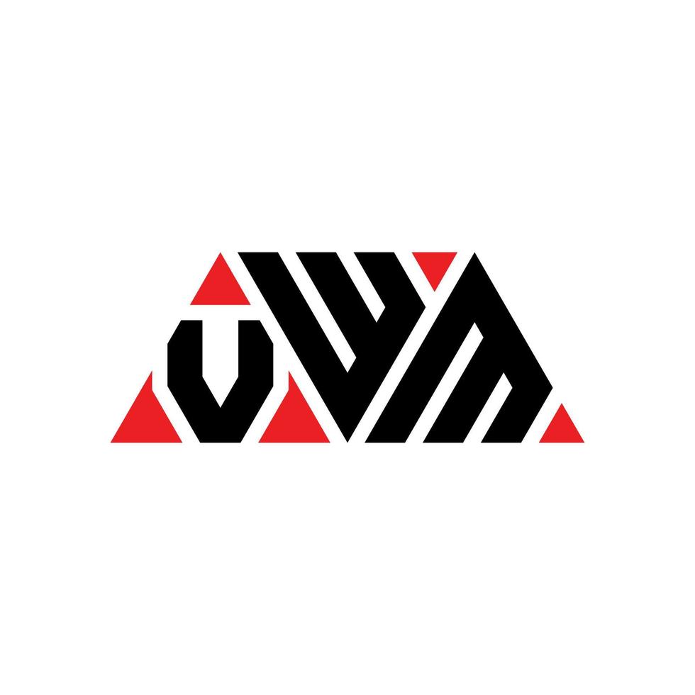 vwm triangel bokstavslogotypdesign med triangelform. vwm triangel logotyp design monogram. vwm triangel vektor logotyp mall med röd färg. vwm triangulär logotyp enkel, elegant och lyxig logotyp. vwm