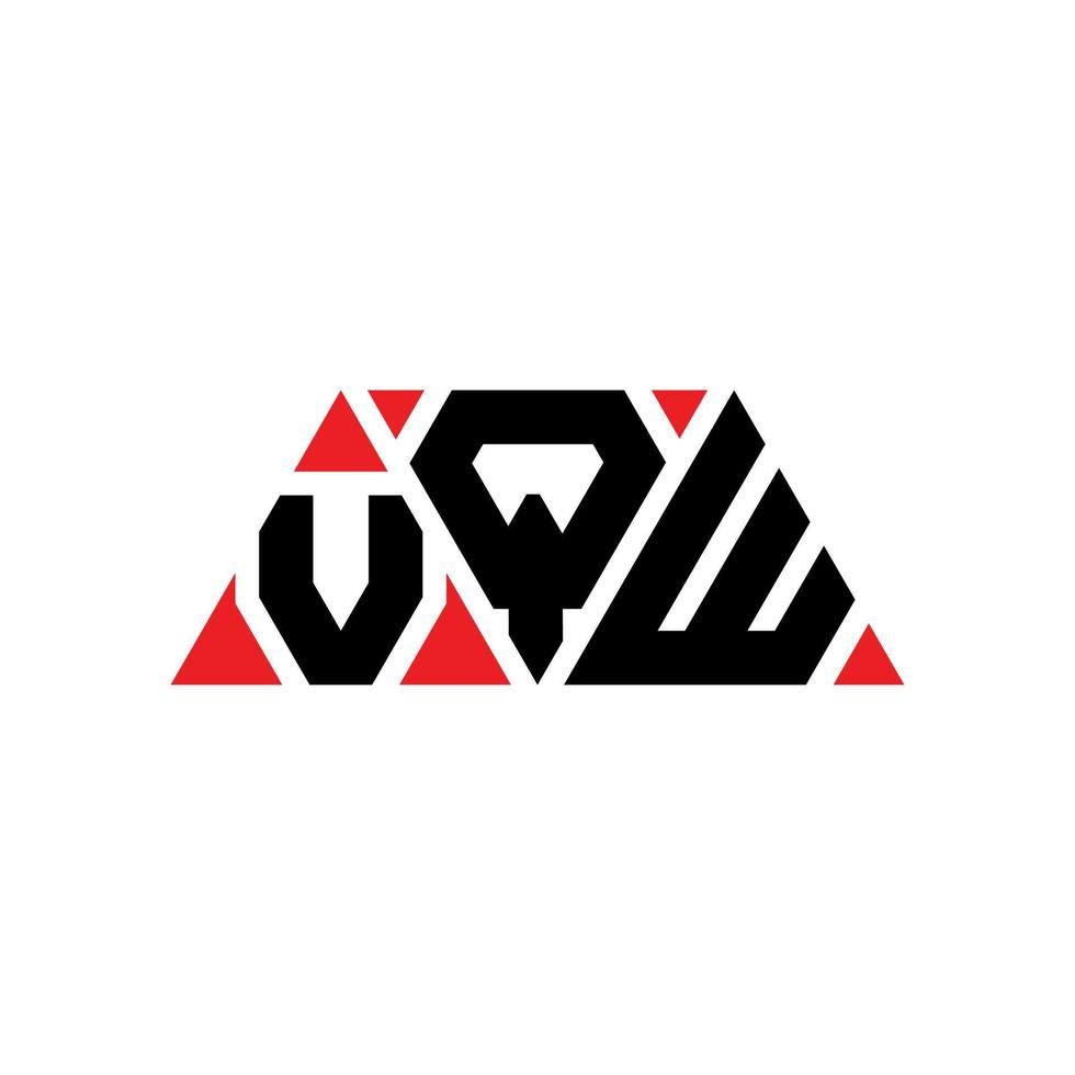 vqw triangel bokstavslogotypdesign med triangelform. vqw triangel logotyp design monogram. vqw triangel vektor logotyp mall med röd färg. vqw triangulär logotyp enkel, elegant och lyxig logotyp. vqw