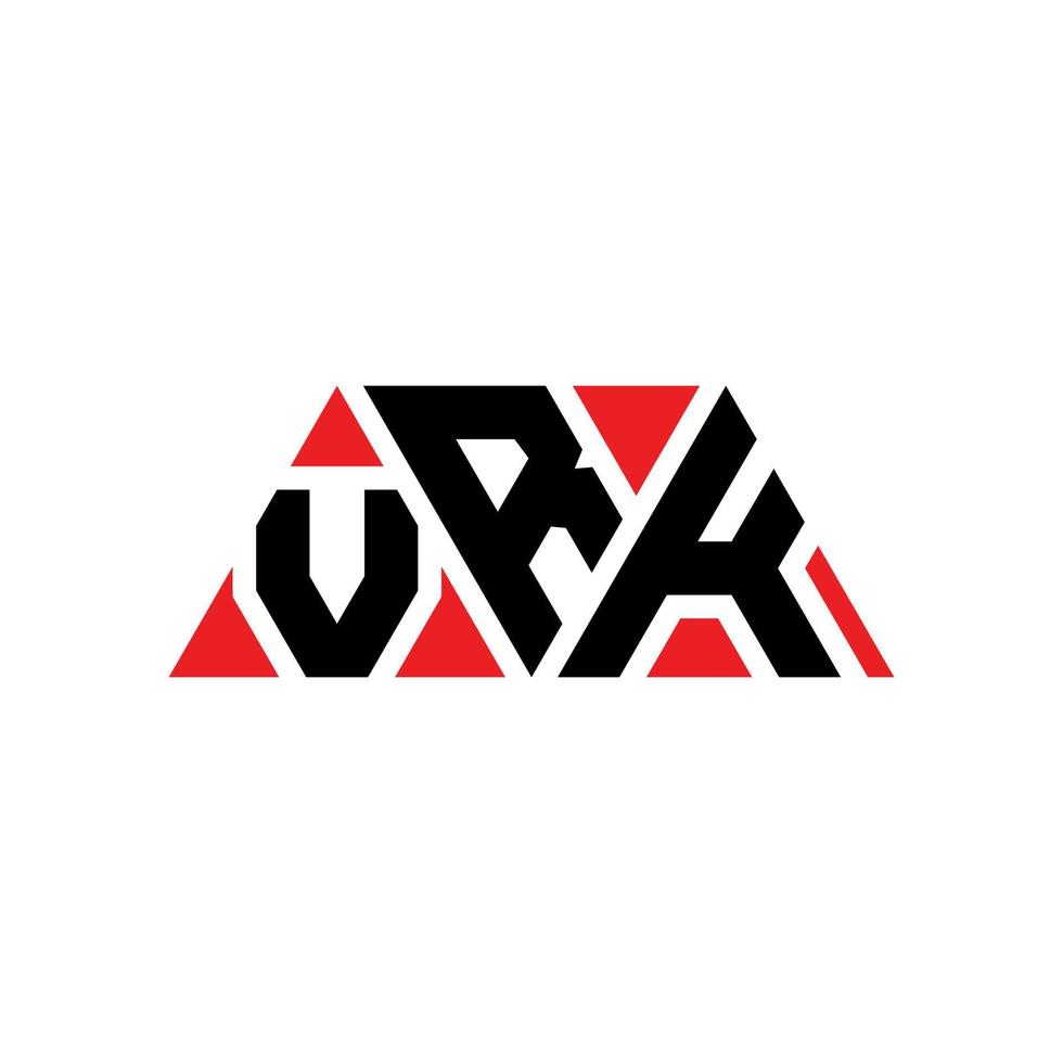 VRK-Dreieck-Buchstaben-Logo-Design mit Dreiecksform. VRK-Dreieck-Logo-Design-Monogramm. VRK-Dreieck-Vektor-Logo-Vorlage mit roter Farbe. vrk dreieckiges Logo einfaches, elegantes und luxuriöses Logo. vrk vektor