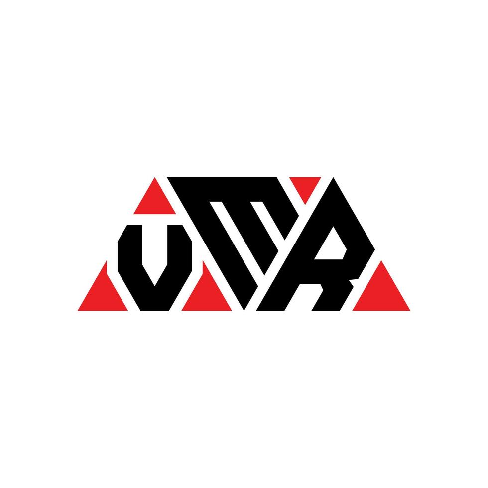 vmr-Dreieck-Buchstaben-Logo-Design mit Dreiecksform. VMR-Dreieck-Logo-Design-Monogramm. VMR-Dreieck-Vektor-Logo-Vorlage mit roter Farbe. vmr dreieckiges Logo einfaches, elegantes und luxuriöses Logo. vmr vektor