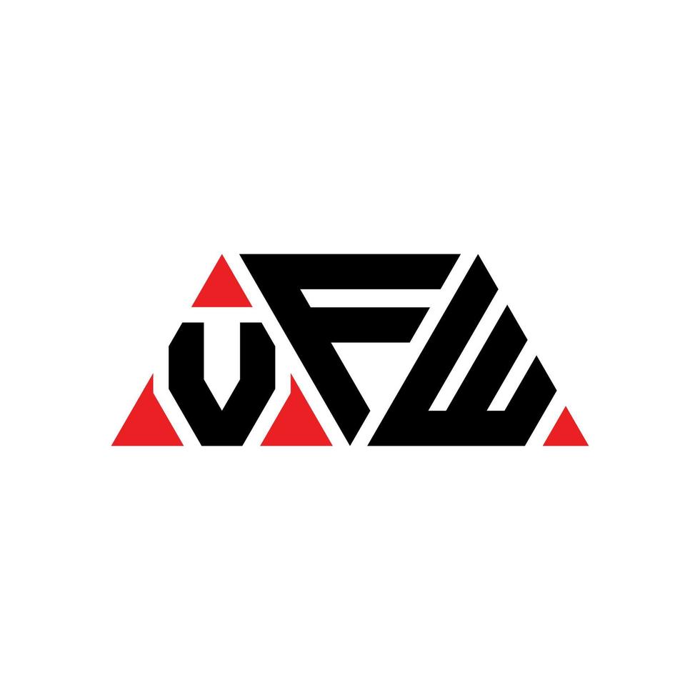 vfw-Dreieck-Buchstaben-Logo-Design mit Dreiecksform. vfw-Dreieck-Logo-Design-Monogramm. vfw-Dreieck-Vektor-Logo-Vorlage mit roter Farbe. vfw dreieckiges Logo einfaches, elegantes und luxuriöses Logo. vw vektor