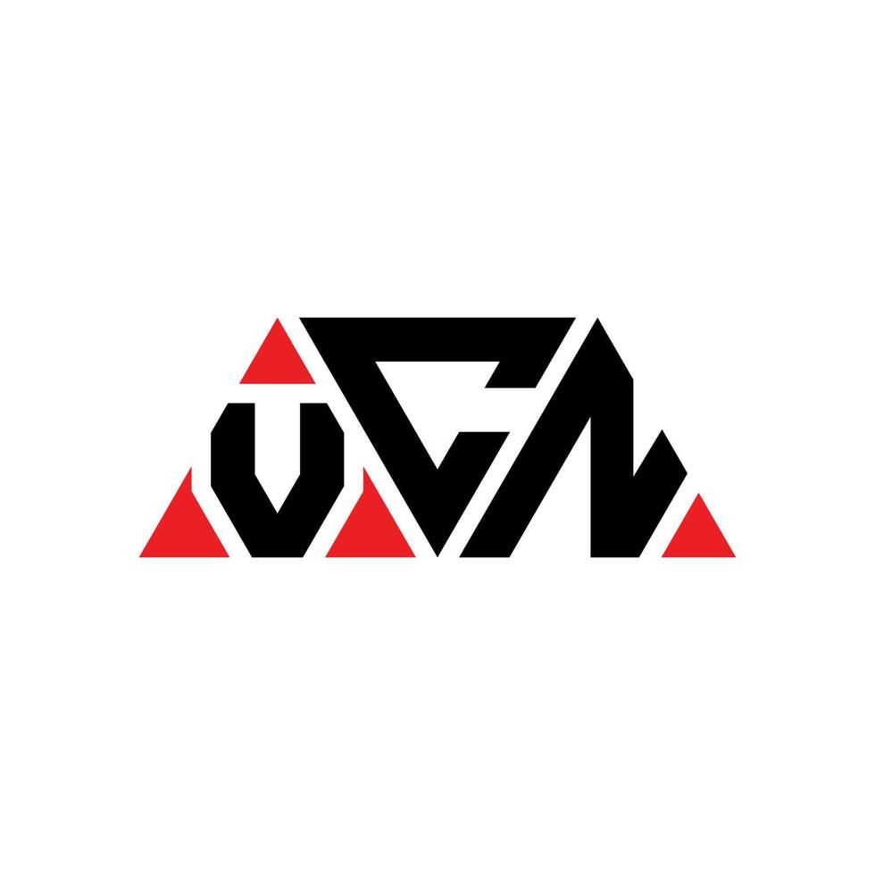 vcn triangel bokstavslogotypdesign med triangelform. vcn triangel logotyp design monogram. vcn triangel vektor logotyp mall med röd färg. vcn triangulär logotyp enkel, elegant och lyxig logotyp. vcn