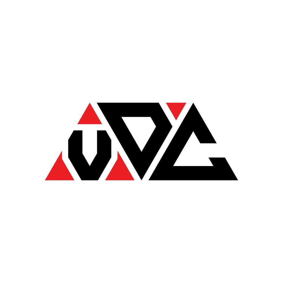 vdc-Dreieck-Buchstaben-Logo-Design mit Dreiecksform. VDC-Dreieck-Logo-Design-Monogramm. VDC-Dreieck-Vektor-Logo-Vorlage mit roter Farbe. vdc dreieckiges Logo einfaches, elegantes und luxuriöses Logo. vdc vektor