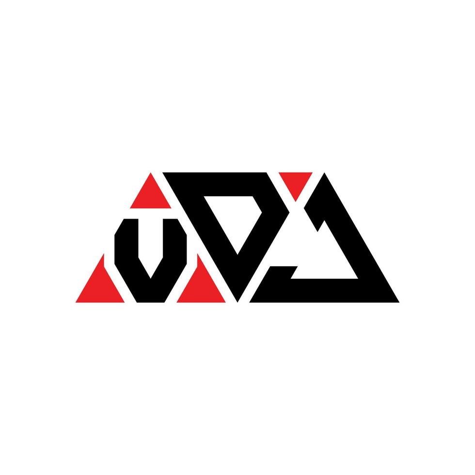 Vdj-Dreieck-Buchstaben-Logo-Design mit Dreiecksform. Vdj-Dreieck-Logo-Design-Monogramm. Vdj-Dreieck-Vektor-Logo-Vorlage mit roter Farbe. vdj dreieckiges Logo einfaches, elegantes und luxuriöses Logo. vdj vektor
