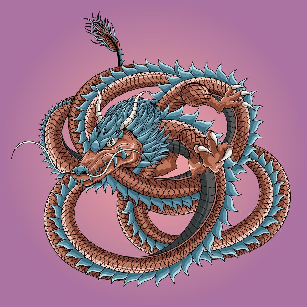 Illustration des detaillierten Designs des Drachen vektor