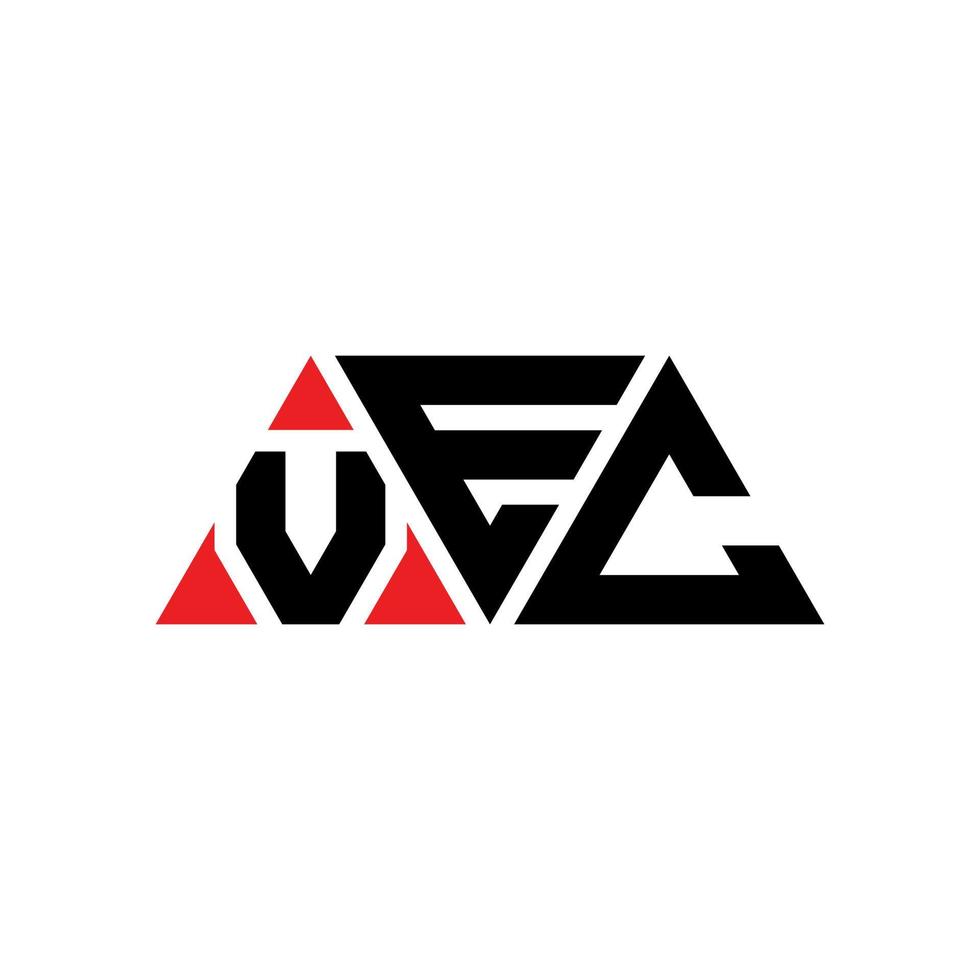 vec-Dreieck-Buchstaben-Logo-Design mit Dreiecksform. VEC-Dreieck-Logo-Design-Monogramm. VEC-Dreieck-Vektor-Logo-Vorlage mit roter Farbe. vec dreieckiges Logo einfaches, elegantes und luxuriöses Logo. vec vektor