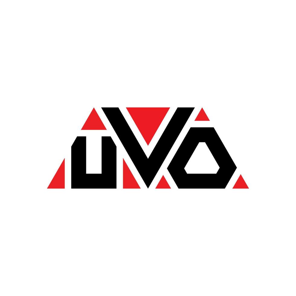 Uvo-Dreieck-Buchstaben-Logo-Design mit Dreiecksform. Uvo-Dreieck-Logo-Design-Monogramm. Uvo-Dreieck-Vektor-Logo-Vorlage mit roter Farbe. uvo dreieckiges Logo einfaches, elegantes und luxuriöses Logo. uvo vektor