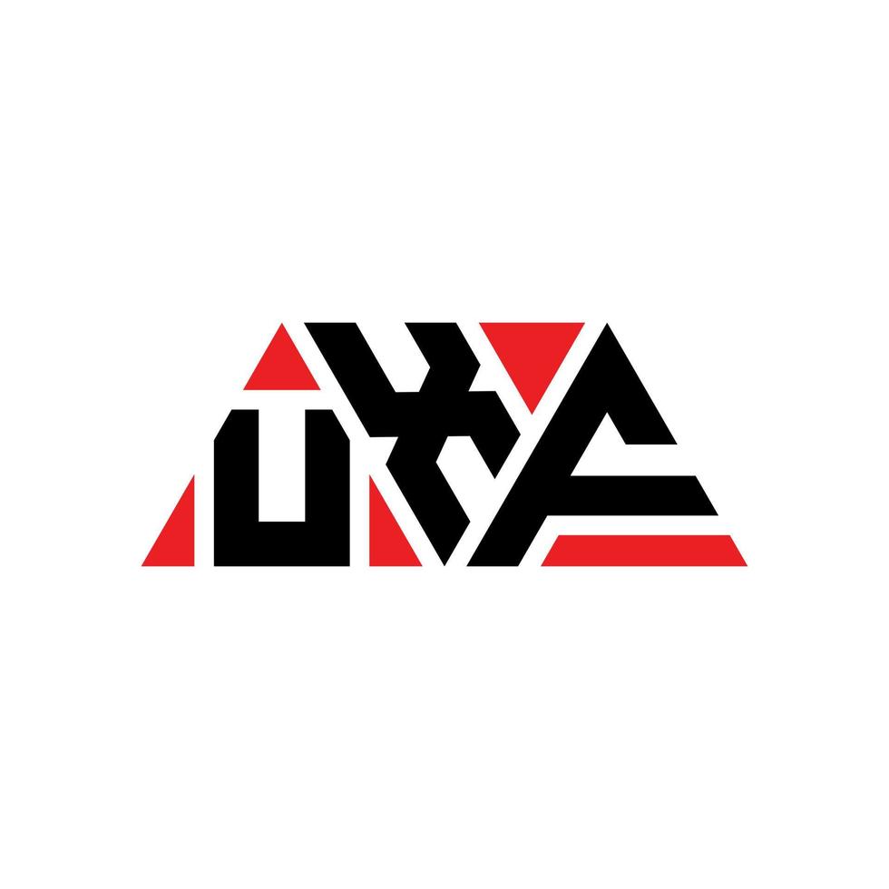 uxf-Dreieck-Buchstaben-Logo-Design mit Dreiecksform. uxf-Dreieck-Logo-Design-Monogramm. uxf-Dreieck-Vektor-Logo-Vorlage mit roter Farbe. uxf dreieckiges Logo einfaches, elegantes und luxuriöses Logo. uxf vektor