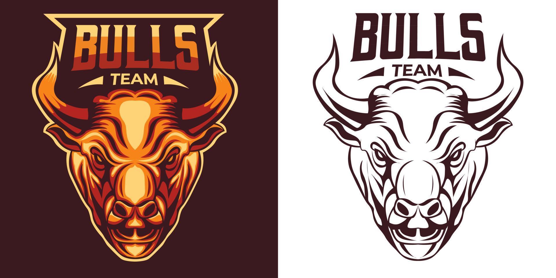 bull head esport logotyp maskot design vektor