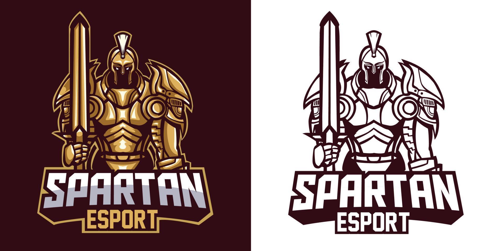 spartanisches Esport-Logo-Maskottchen-Design vektor