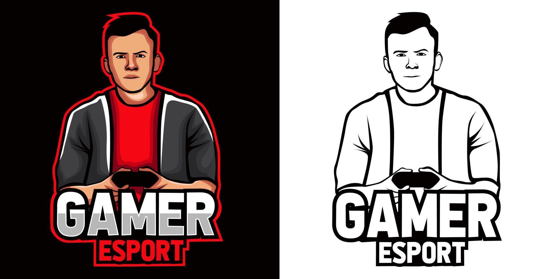 gamer esport logotyp maskot design vektor