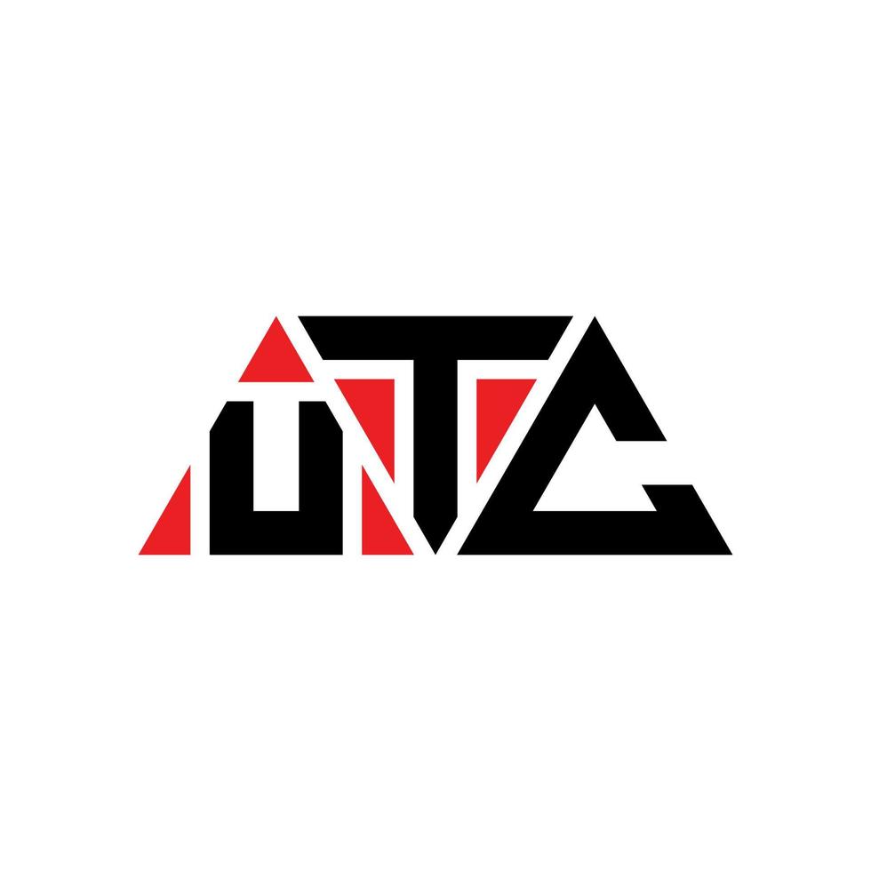 UTC-Dreieck-Buchstaben-Logo-Design mit Dreiecksform. UTC-Dreieck-Logo-Design-Monogramm. UTC-Dreieck-Vektor-Logo-Vorlage mit roter Farbe. utc dreieckiges logo einfaches, elegantes und luxuriöses logo. koordinierte Weltzeit vektor